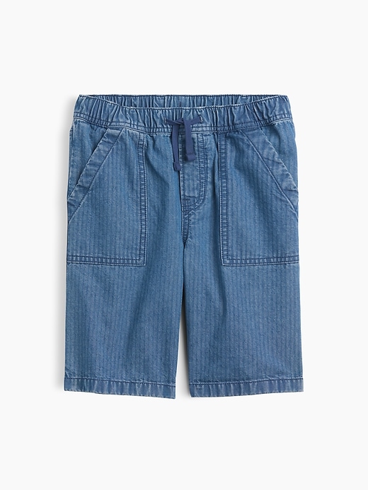 Image number 1 showing, Kids Pull-On Loose Textured Denim Shorts