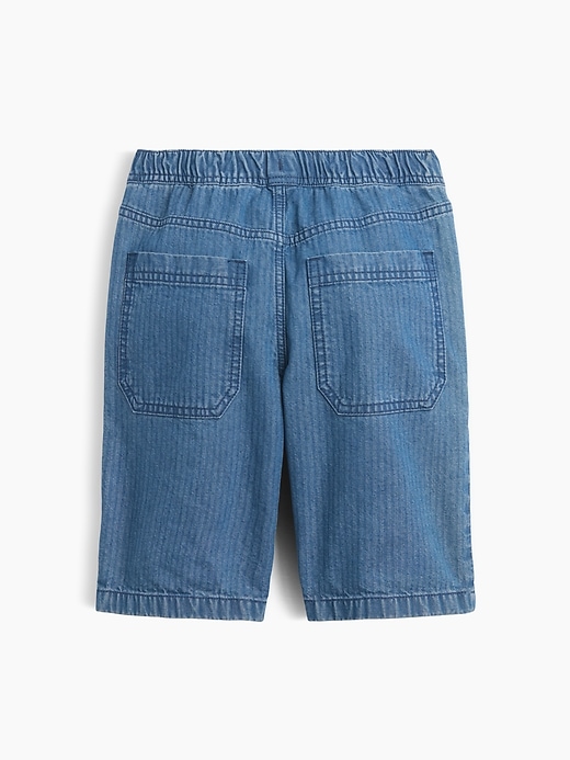 Image number 2 showing, Kids Pull-On Loose Textured Denim Shorts