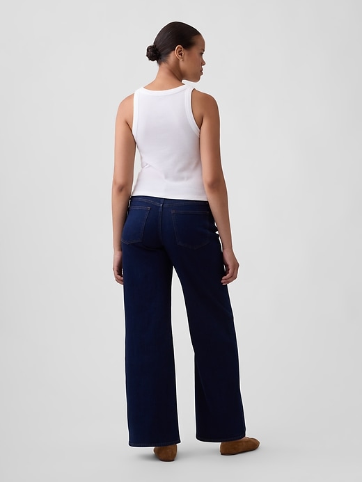 Image number 4 showing, Curvy Mid Rise Wide-Leg Jeans