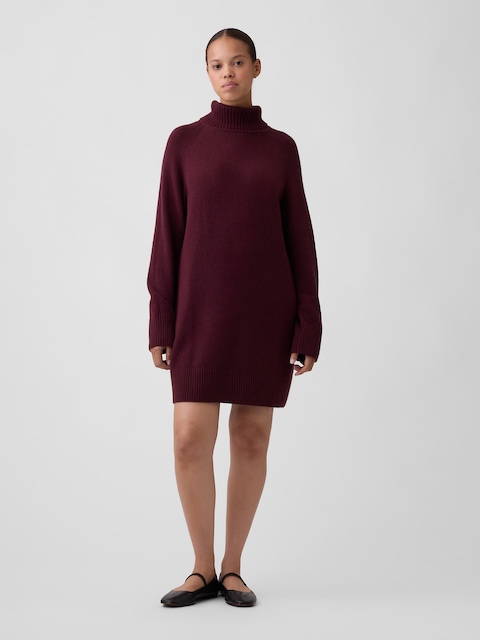 CashSoft Relaxed Turtleneck Mini Dress