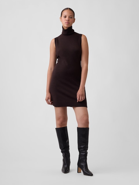 CashSoft Mockneck Mini Dress
