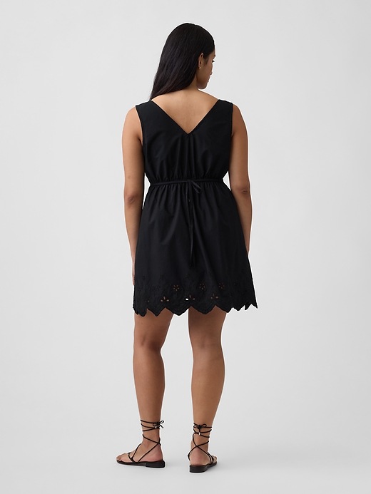 Image number 5 showing, Eyelet V-Neck Mini Dress