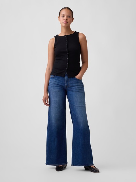 Curvy Mid Rise Wide-Leg Jeans