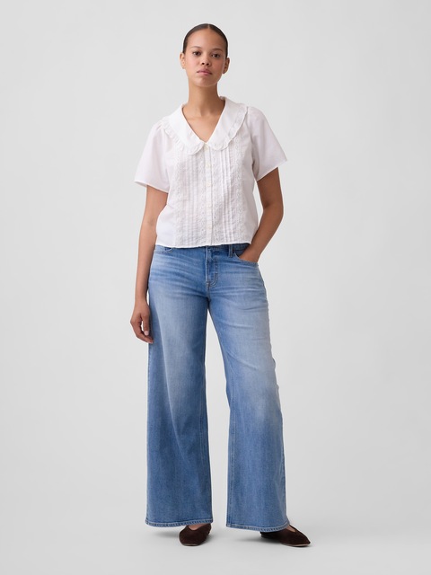 Curvy Mid Rise Wide-Leg Jeans