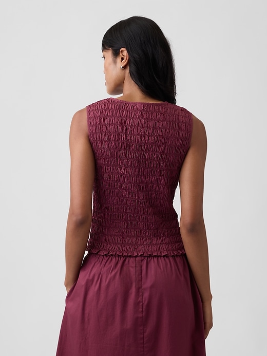 Image number 2 showing, Smocked Sleeveless Boatneck Top