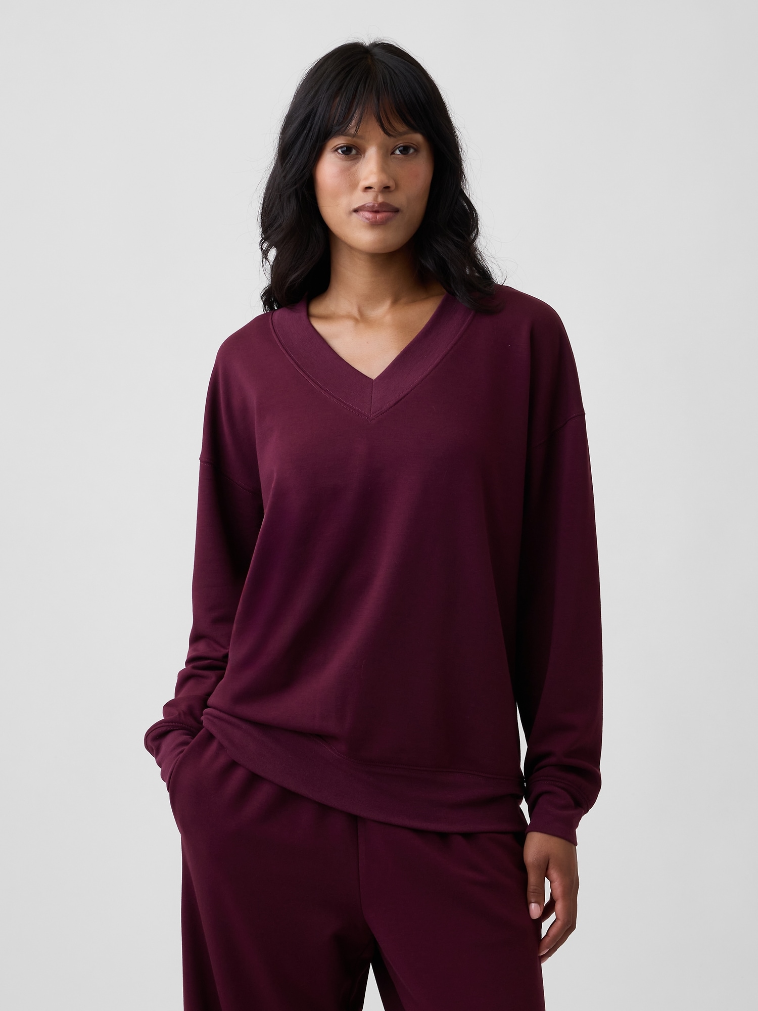CloudLight Oversized V-Neck Sweatshirt
