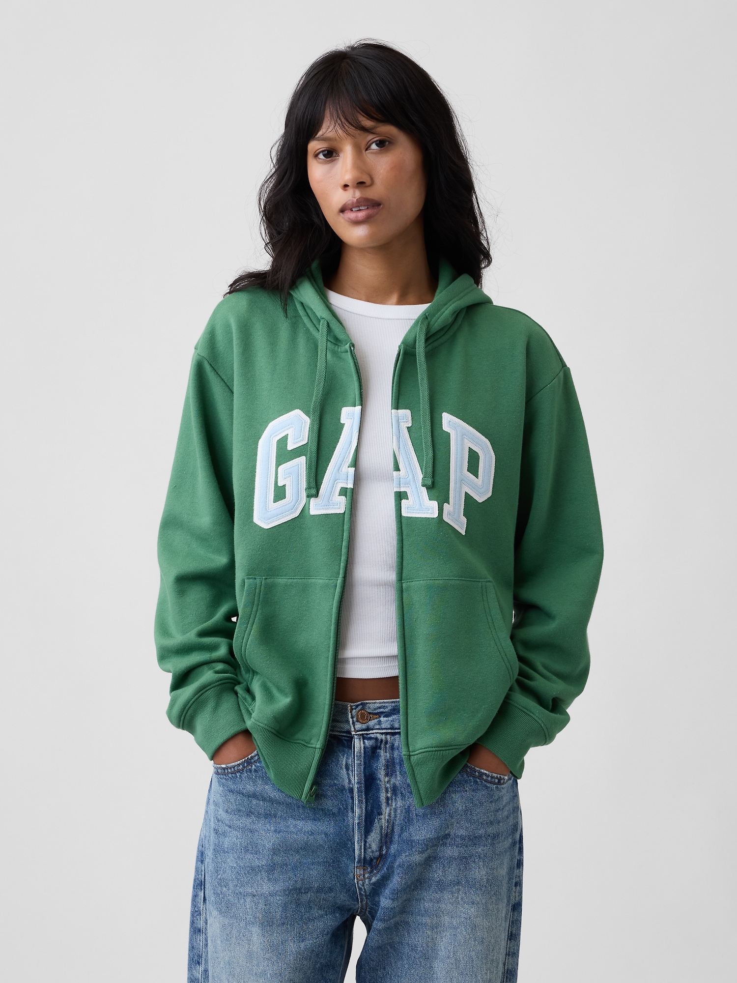 Relaxed Gap Logo Zip Hoodie