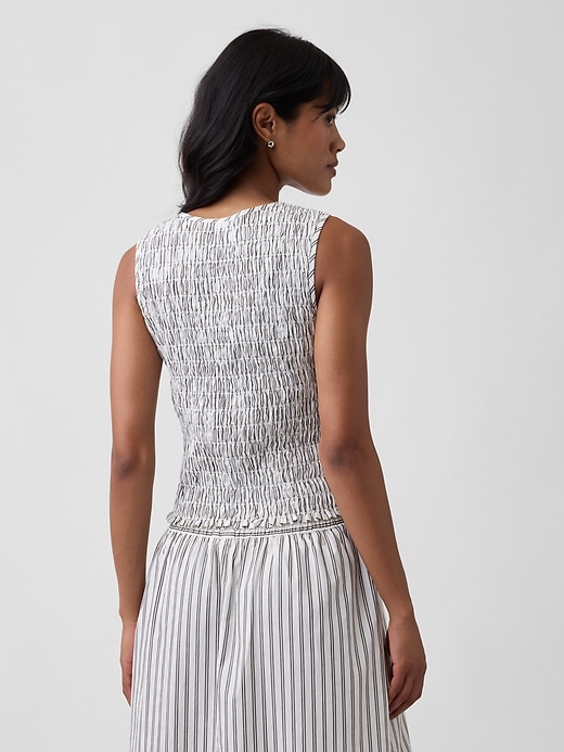 Image number 2 showing, Smocked Sleeveless Boatneck Top