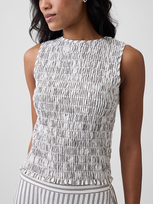 Image number 4 showing, Smocked Sleeveless Boatneck Top
