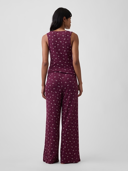 Image number 2 showing, Pointelle Wide-Leg PJ Pants