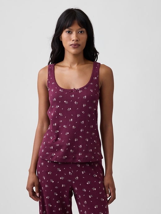 Image number 1 showing, Pointelle PJ Tank Top