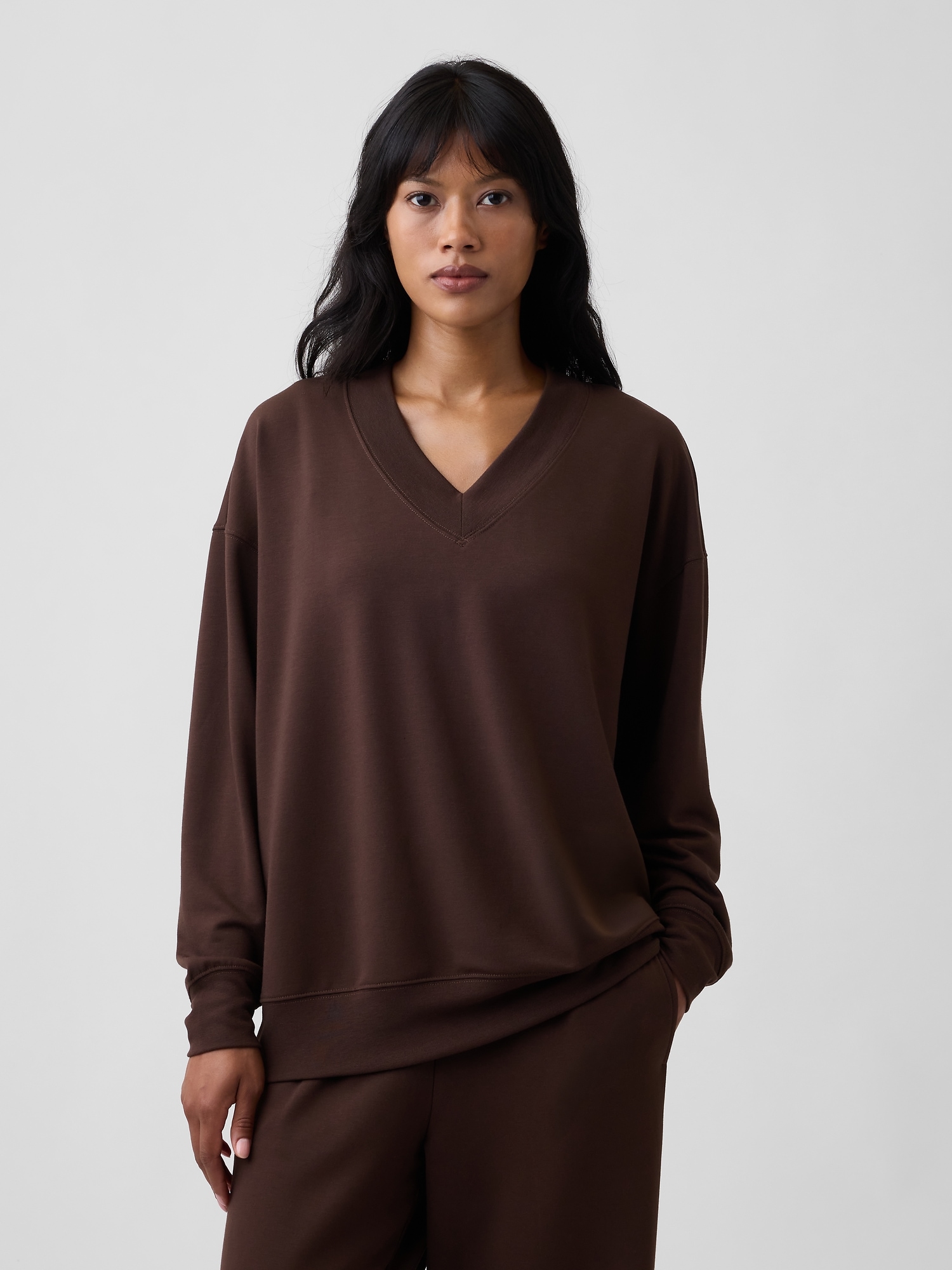 CloudLight Oversized V-Neck Sweatshirt