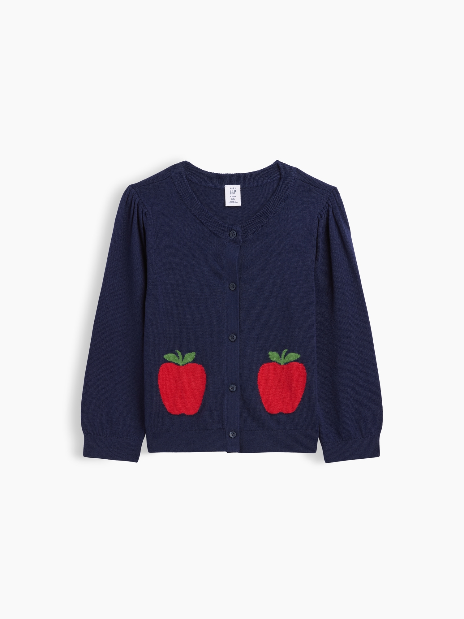 babyGap Puff Sleeve Graphic Cardigan