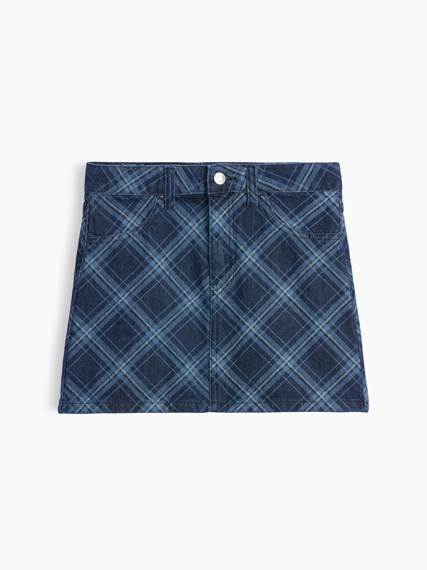 Kids Plaid Denim Skirt