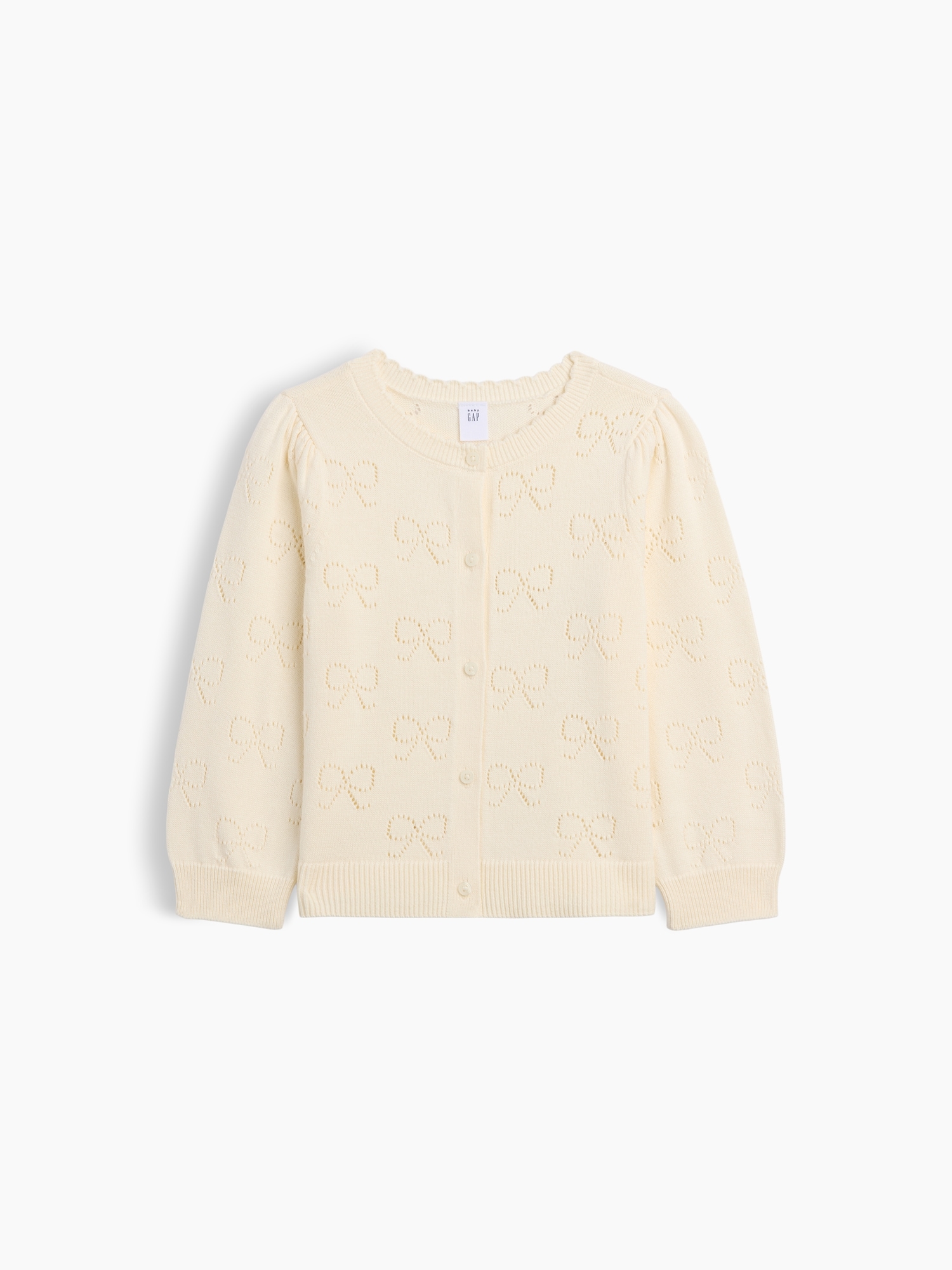 babyGap Puff Sleeve Pointelle Cardigan
