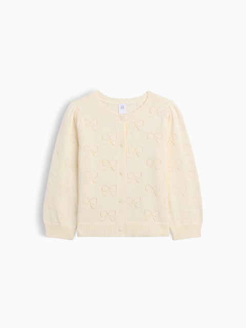 babyGap Puff Sleeve Pointelle Cardigan