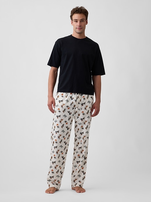 Image number 1 showing, Peanuts Relaxed Print Flannel PJ Pants