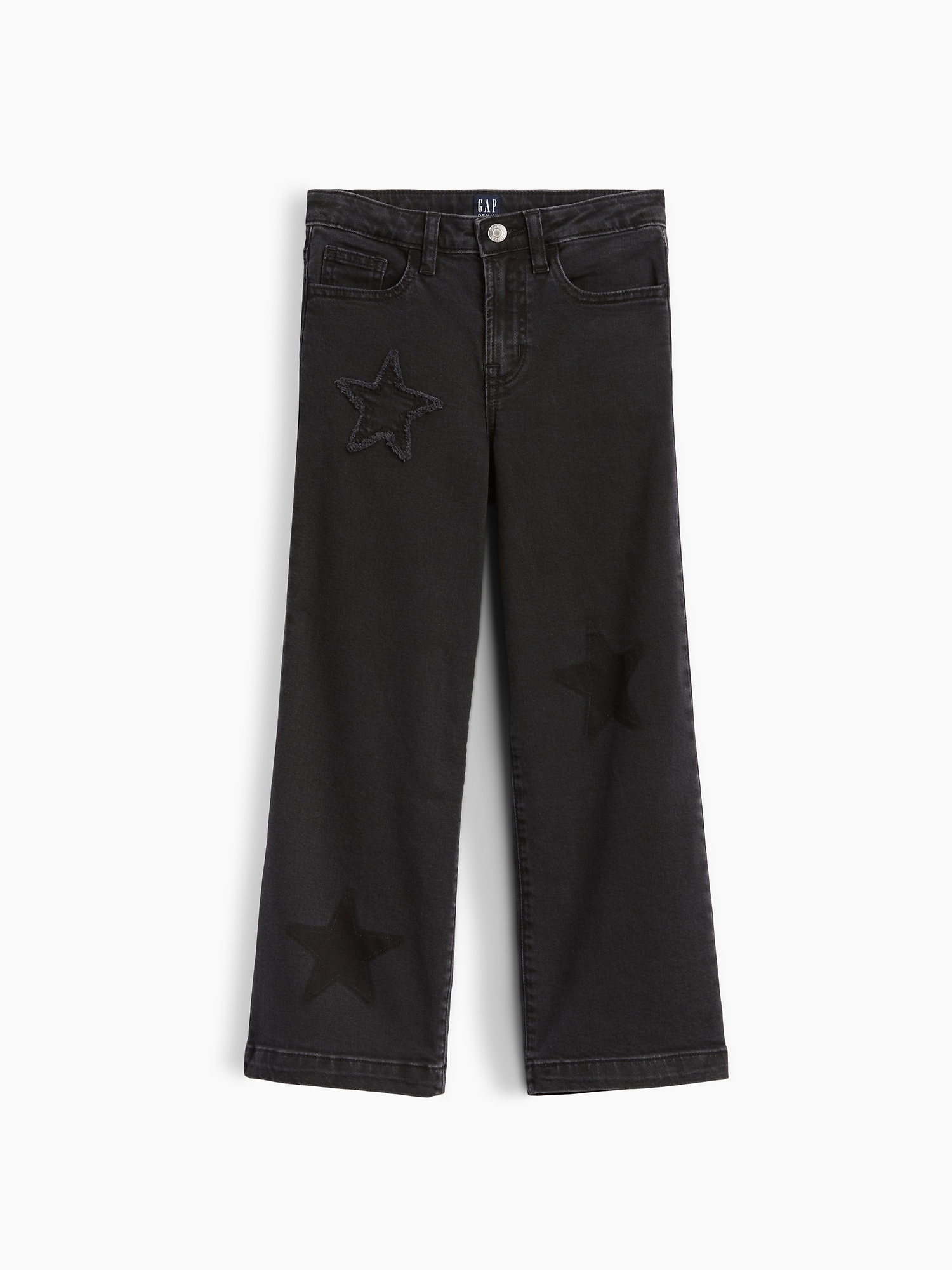 Kids High Rise Wide-Leg Ankle Jeans