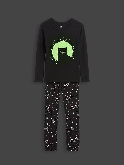 Image number 1 showing, babyGap Glow-in-the-Dark Halloween Cat PJ Set