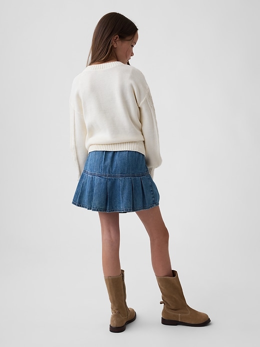 Image number 3 showing, Kids Pull-On Pleated Denim Skirt
