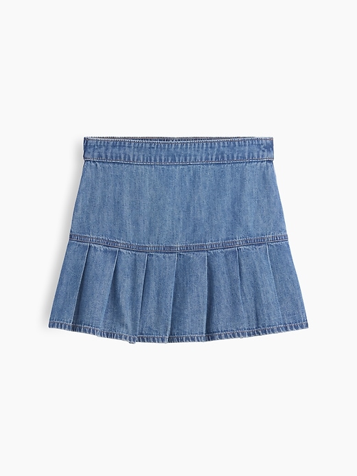 Image number 2 showing, Kids Pull-On Pleated Denim Skirt