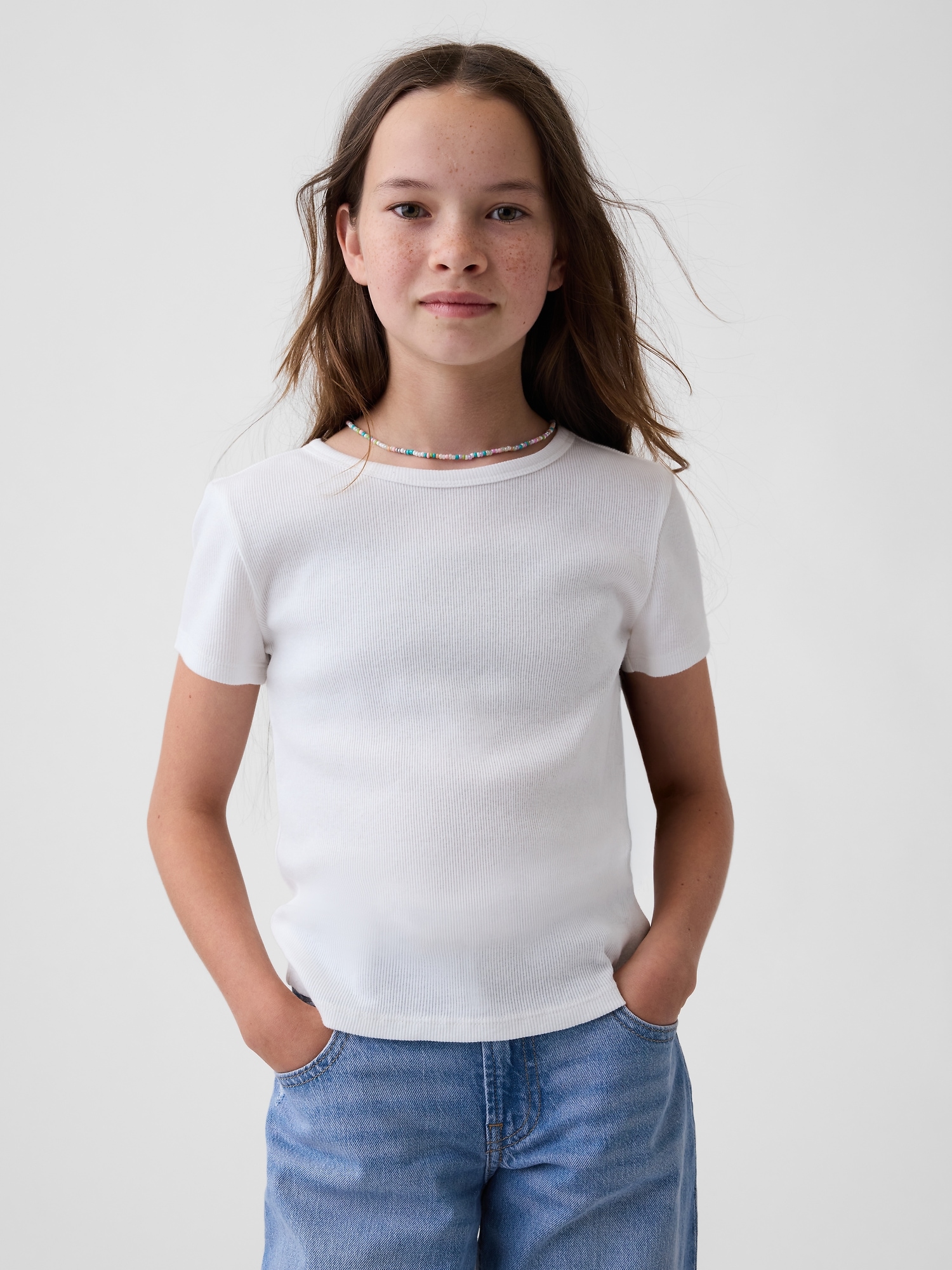 Kids Ribbed Crewneck T-Shirt