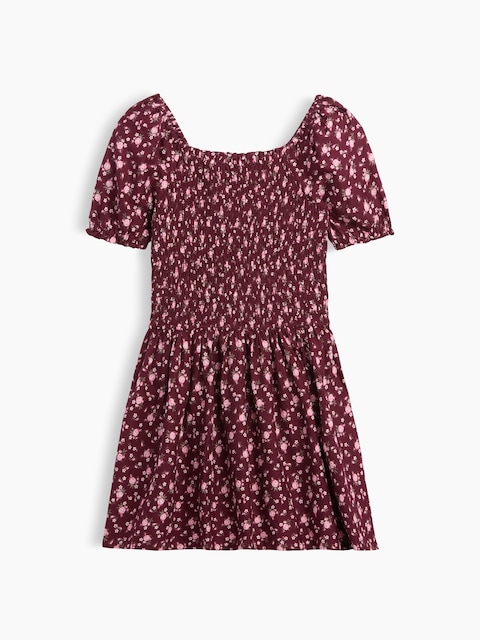 Kids Smocked Puff Sleeve Dress