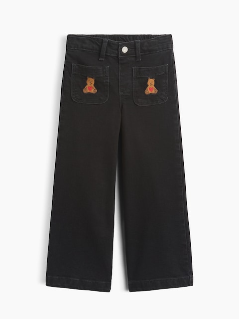 babyGap Embroidered Wide-Leg Jeans