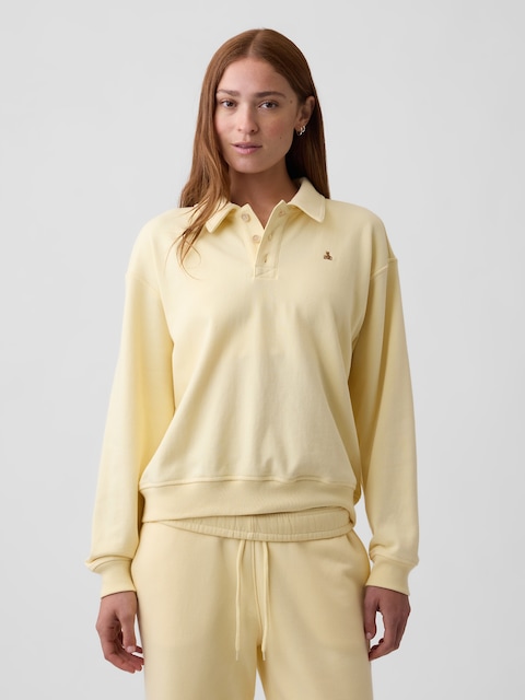 Relaxed Cropped Polo Sweatshirt