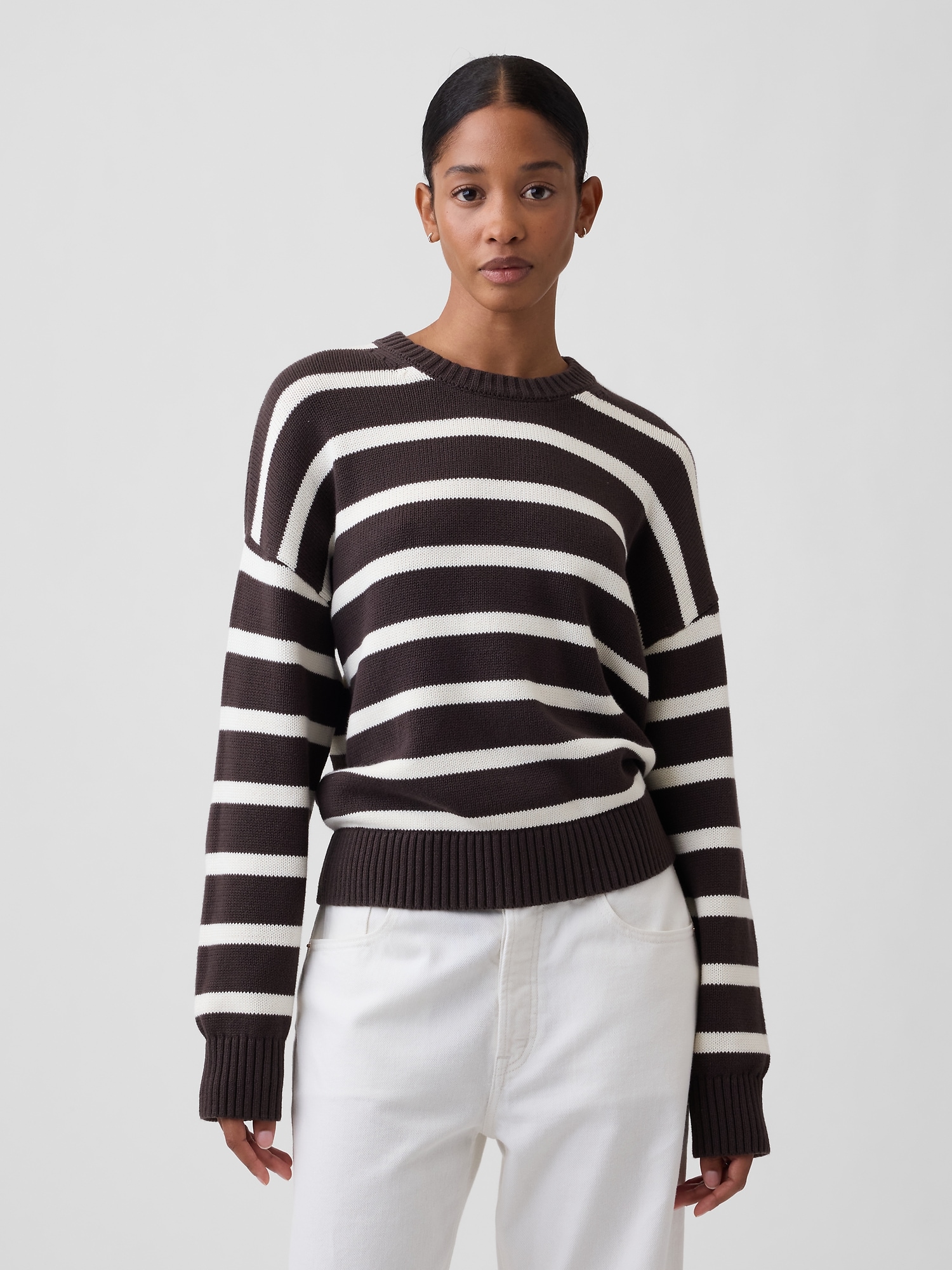 Relaxed Stripe Crewneck Sweater