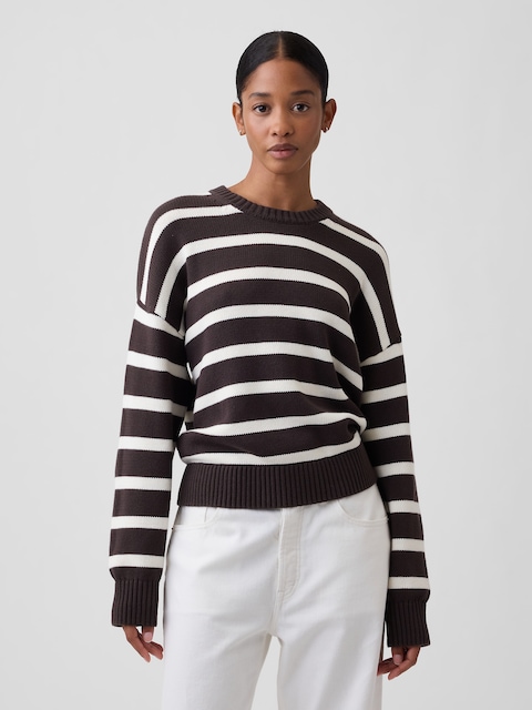 Relaxed Stripe Crewneck Sweater