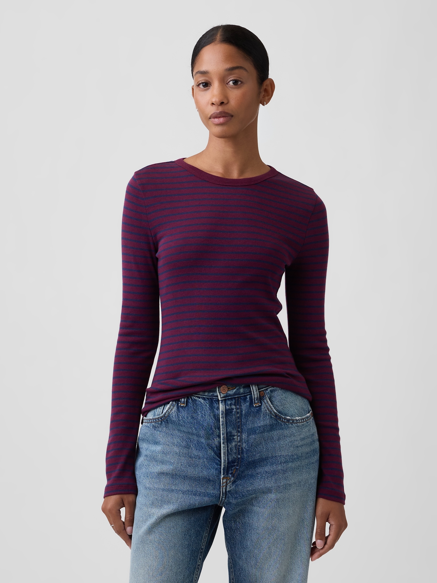 Modern Ribbed Crewneck T-Shirt