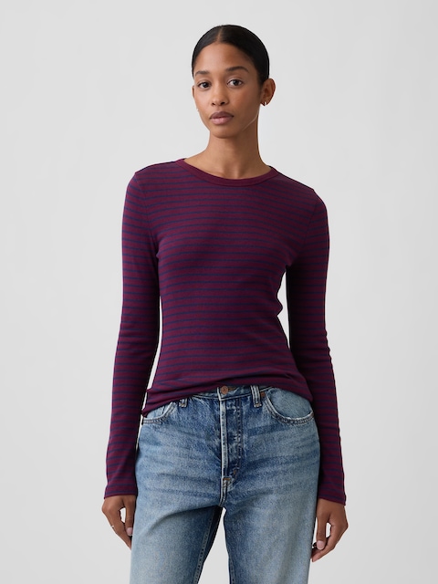 Modern Ribbed Crewneck T-Shirt