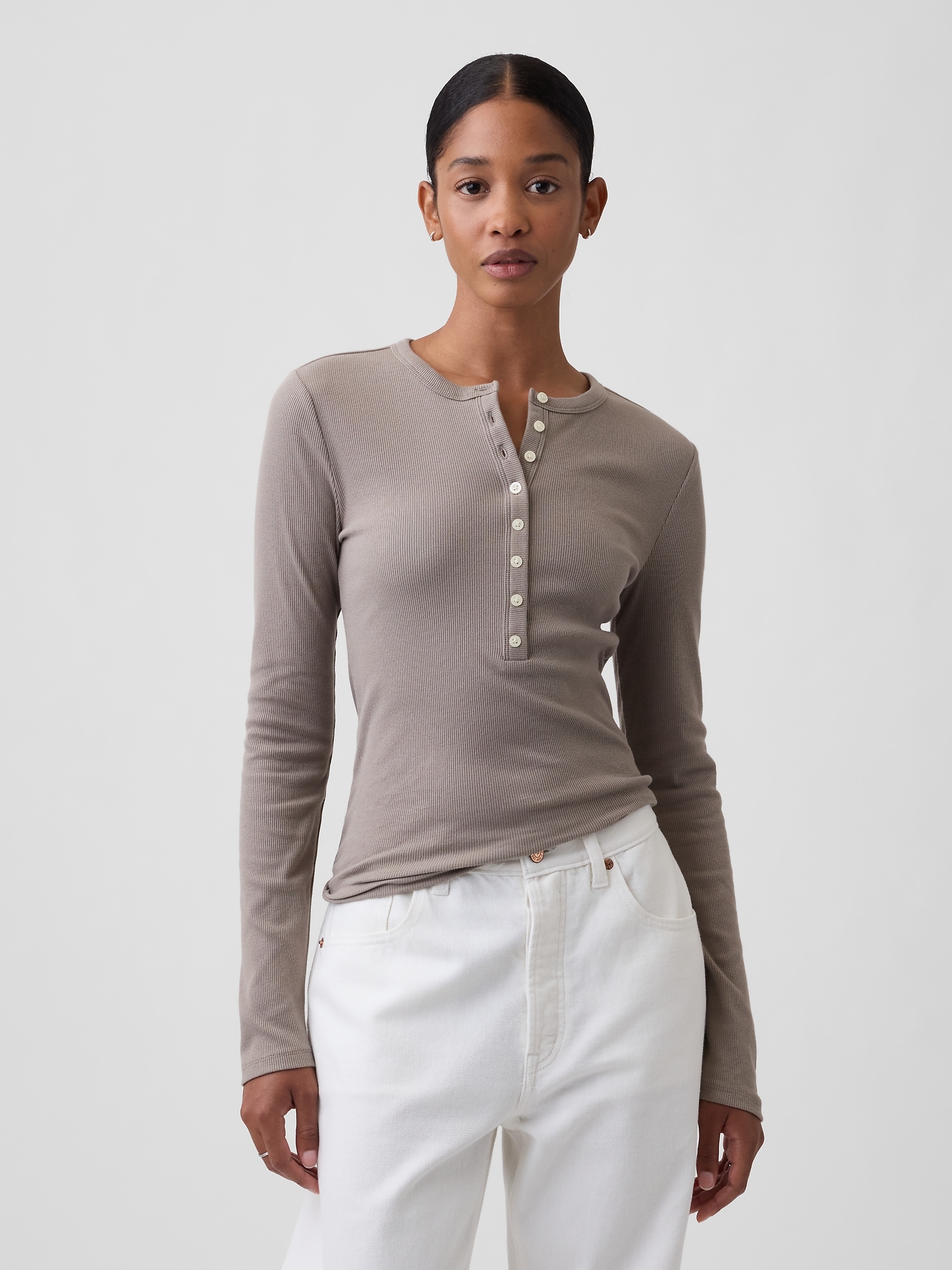 Ribbed Henley T-Shirt