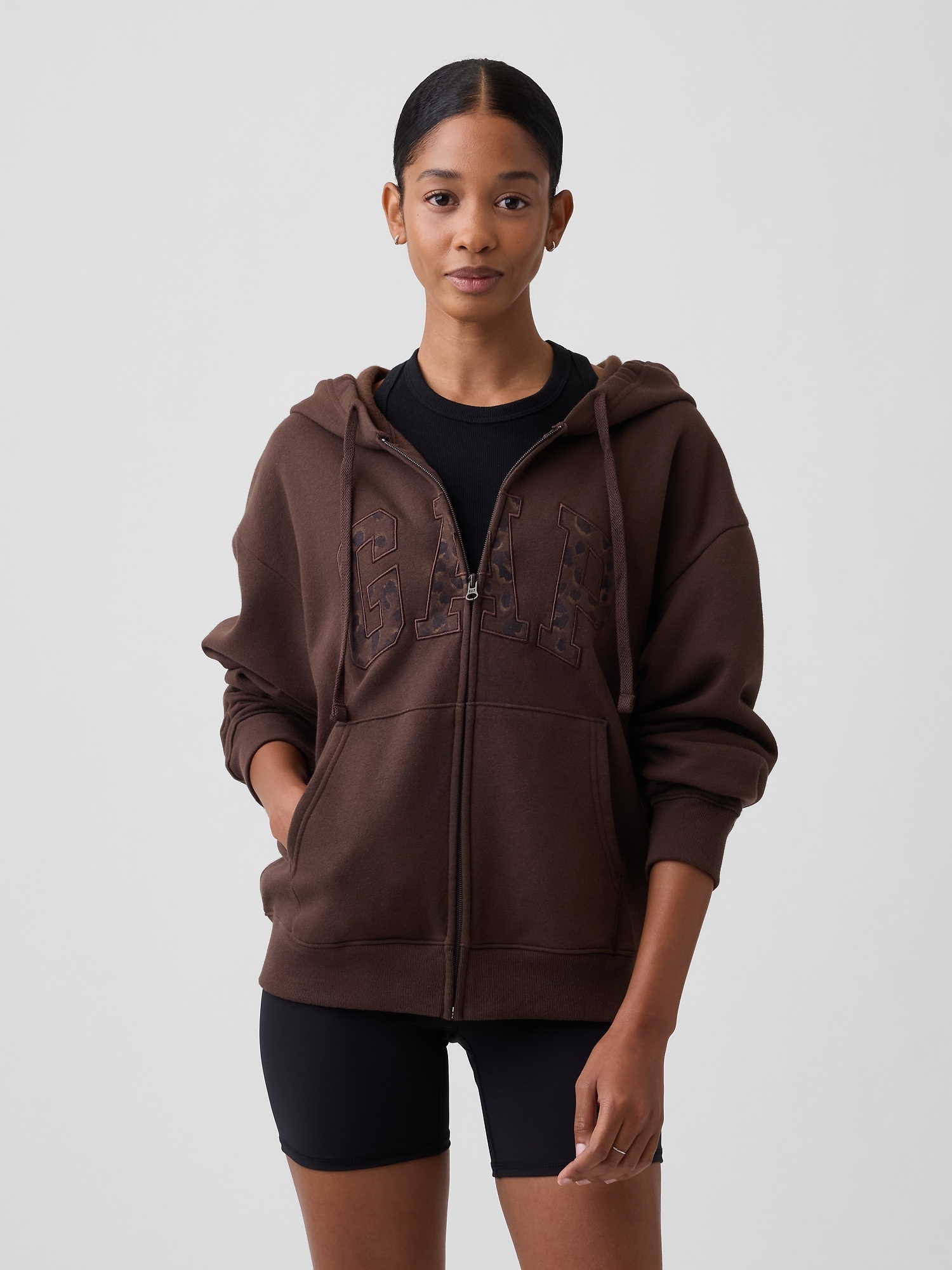 Relaxed Gap Logo Zip Hoodie