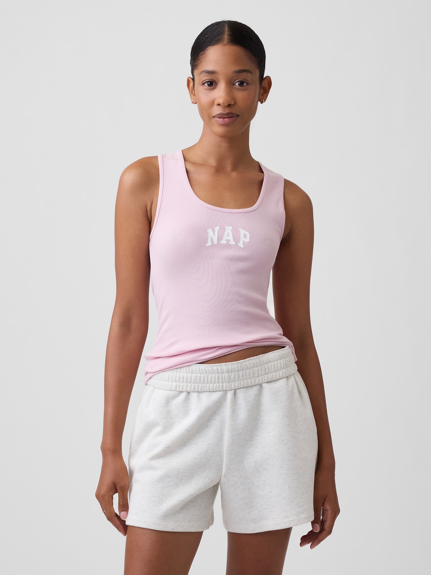 Ribbed Graphic Tank Top