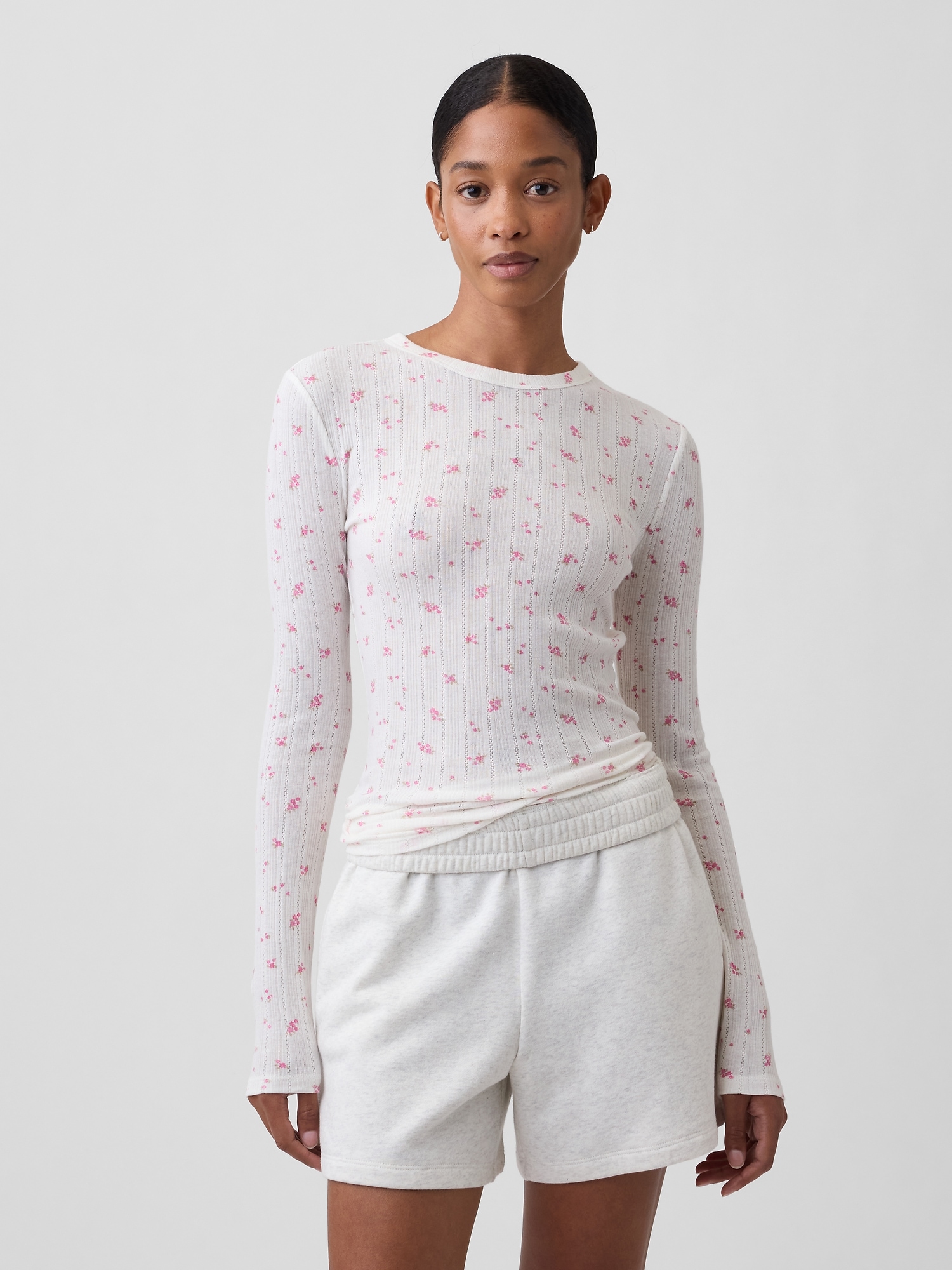 Essential Ribbed Pointelle T-Shirt