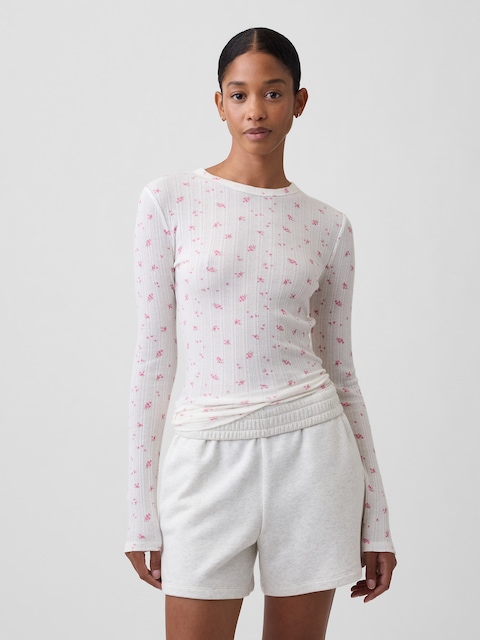 Essential Ribbed Pointelle T-Shirt