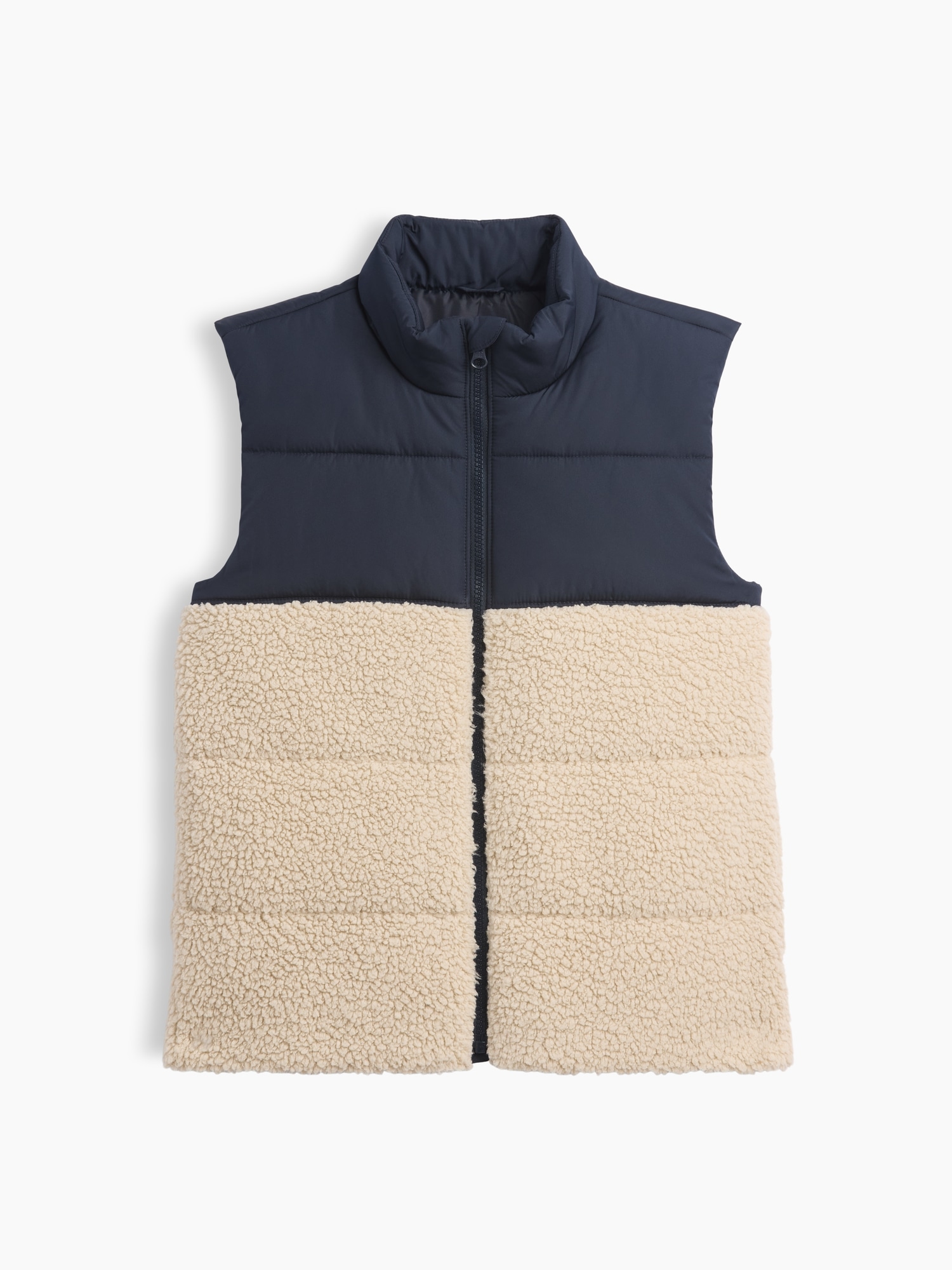 Kids Relaxed Sherpa Puffer Vest