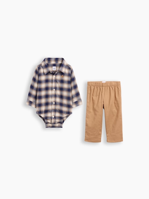 Baby Flannel Two-Piece Outfit Set