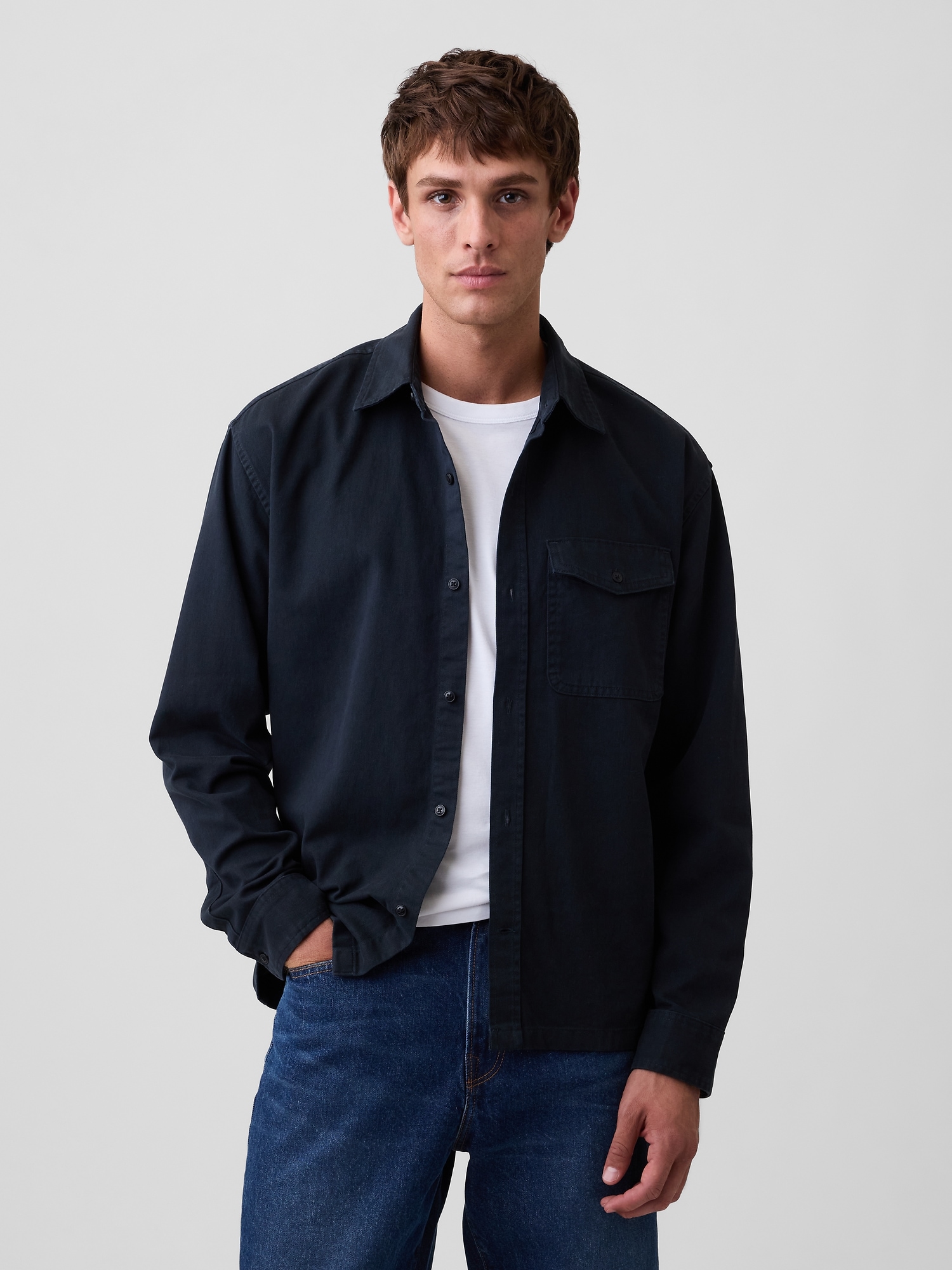 Twill Shirt in Boxy Fit