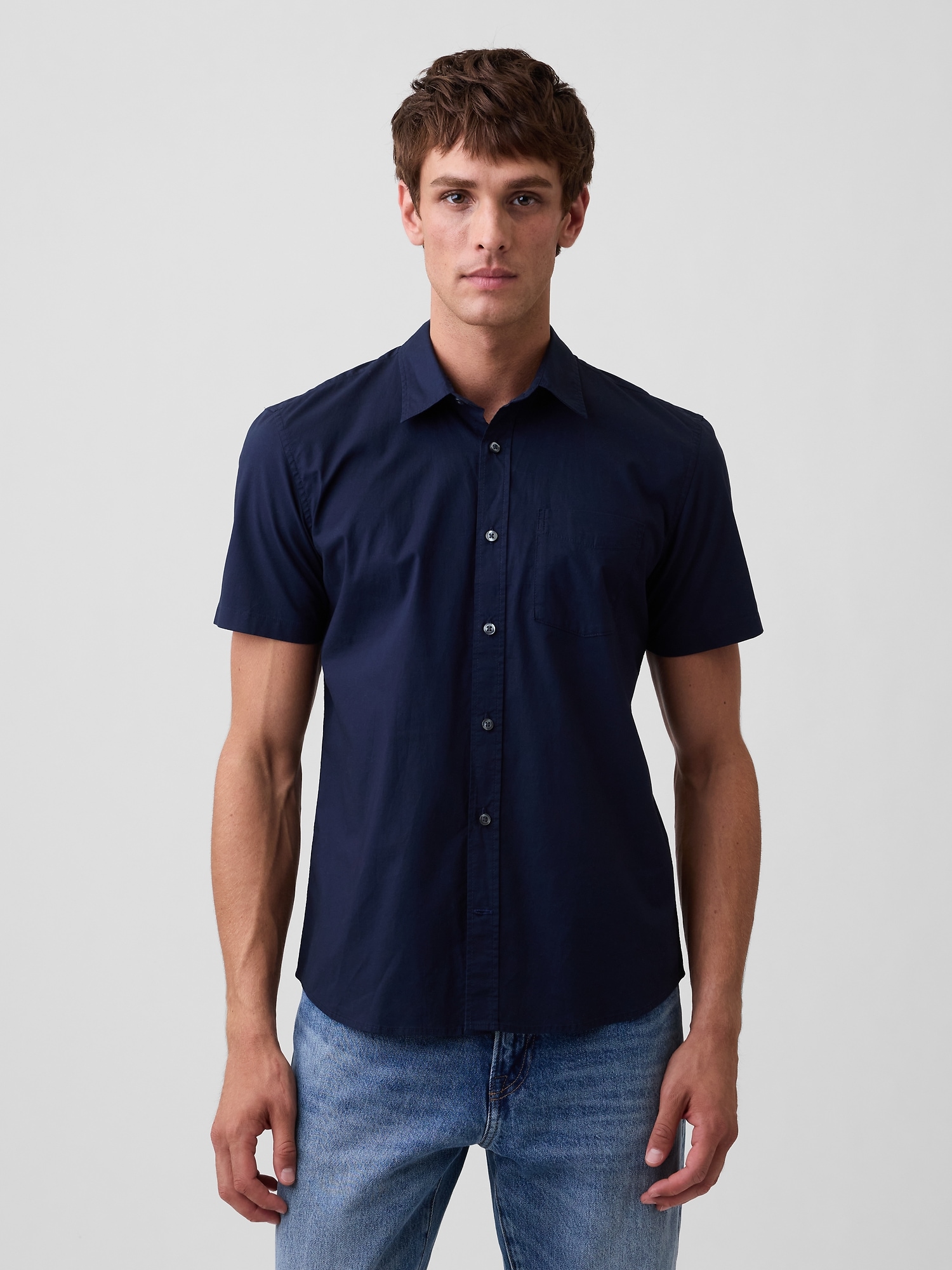 Stretch Poplin Shirt in Standard Fit