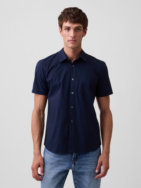 Stretch Poplin Shirt in Standard Fit