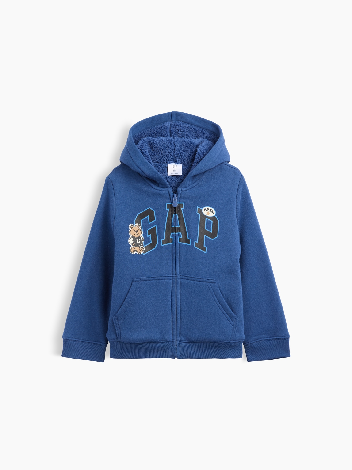 babyGap Sherpa-Lined Logo Zip Hoodie