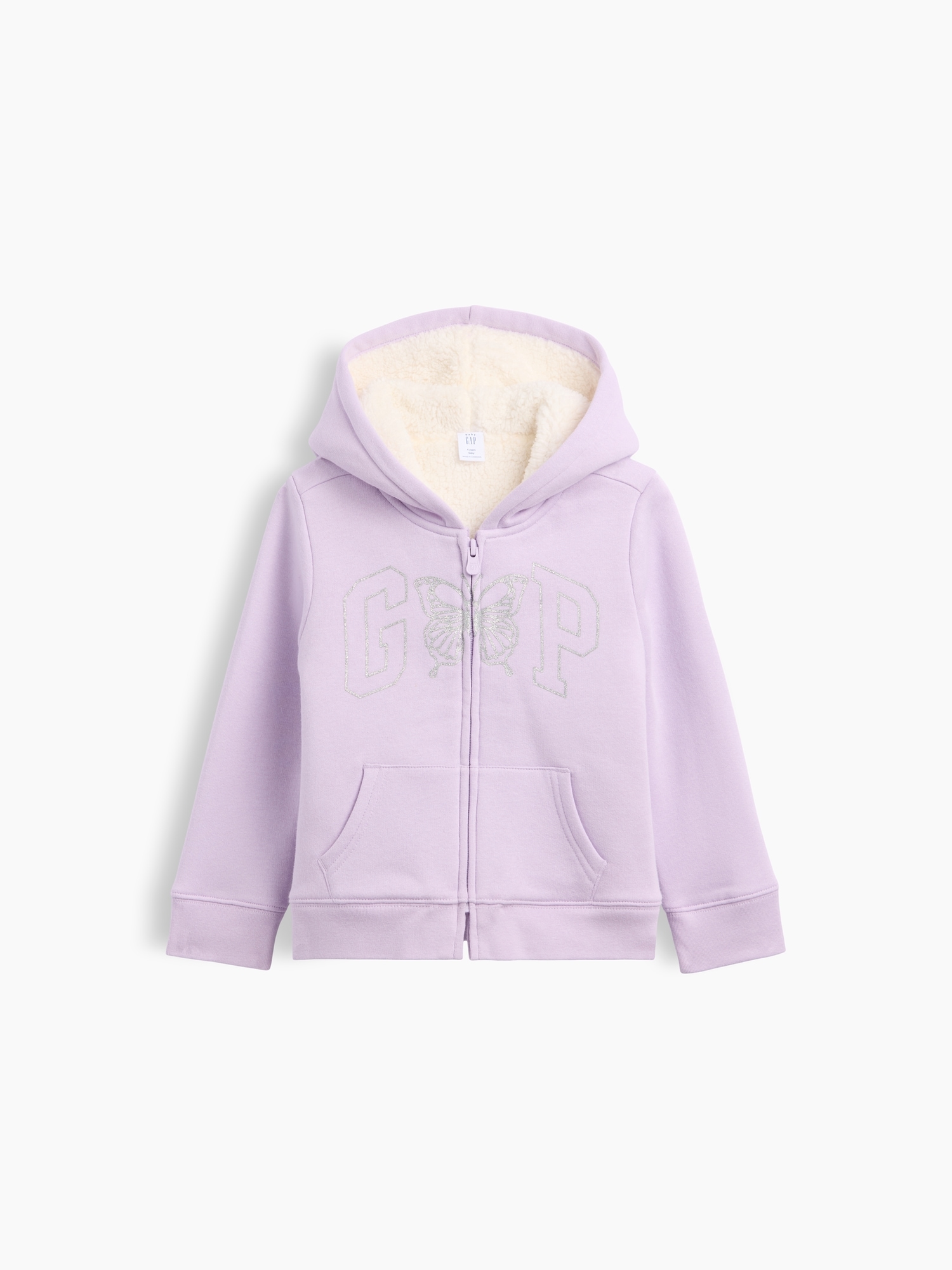 babyGap Sherpa-Lined Logo Zip Hoodie