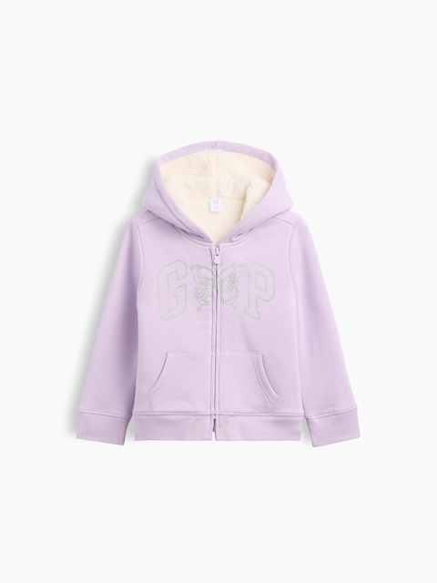 babyGap Sherpa-Lined Logo Zip Hoodie