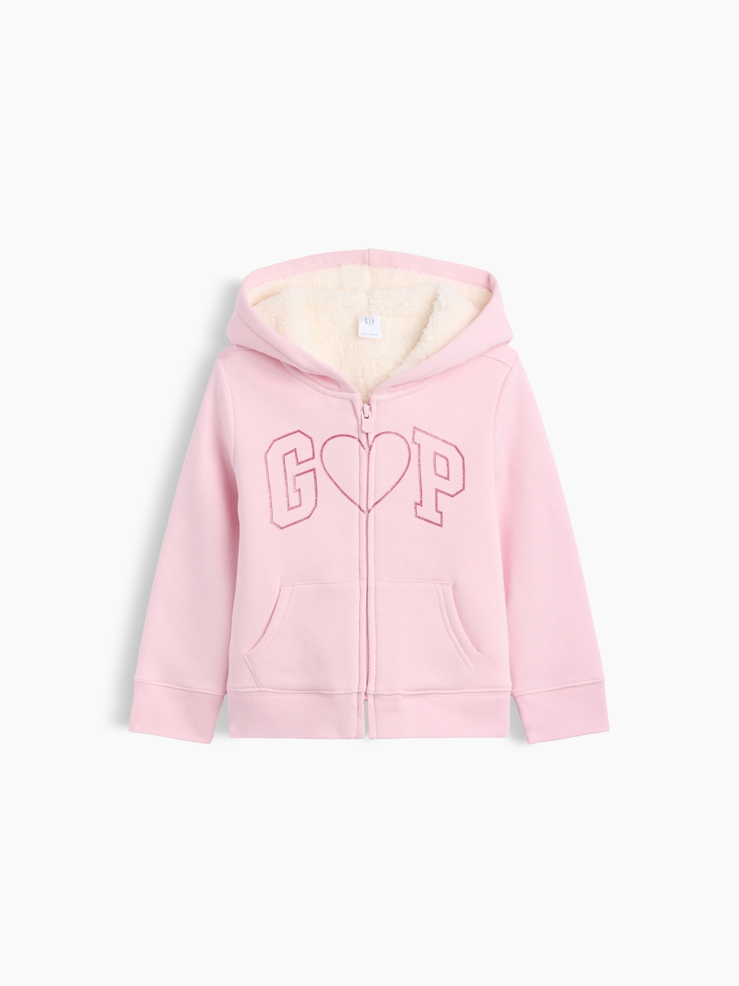 babyGap Sherpa-Lined Logo Zip Hoodie
