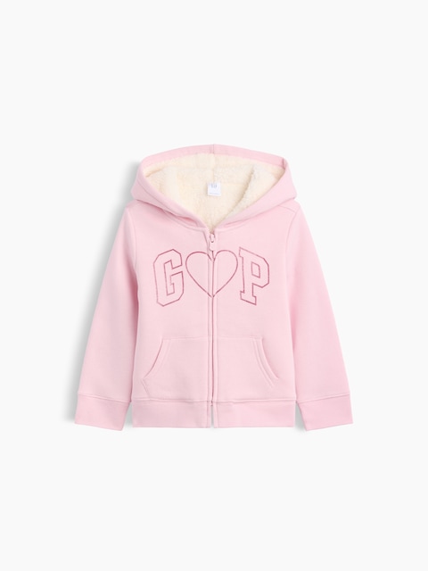 babyGap Sherpa-Lined Logo Zip Hoodie