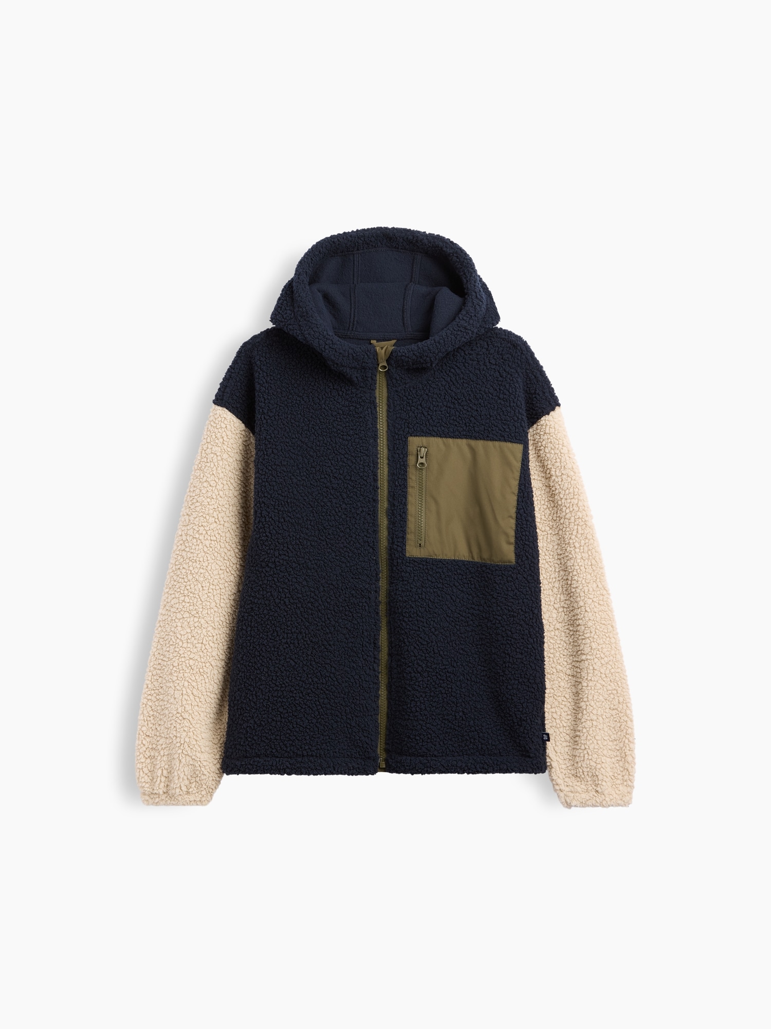 Kids Relaxed Colorblock Sherpa Hoodie