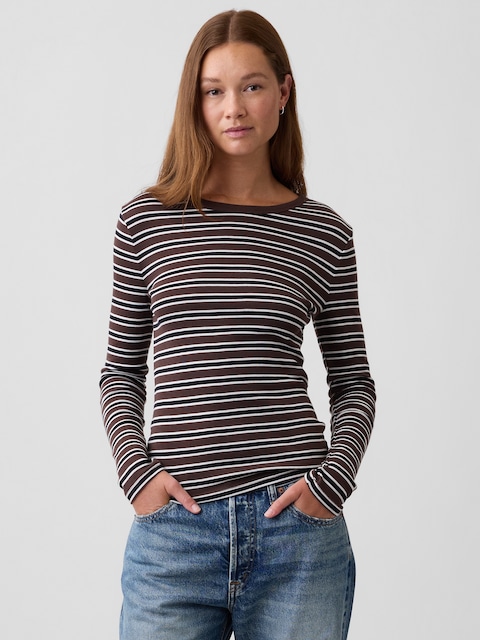 Modern Ribbed Crewneck T-Shirt
